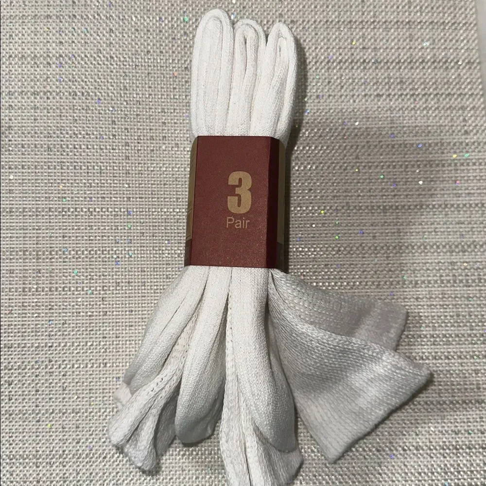 Diabetic Socks 3 pk White Cotton Blend Unisex Loose Top Cushioned Socks